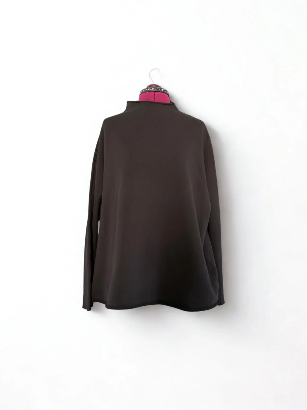 Frank & Eileen Effie Long Sleeve Funnel Neck Capelet, Large, Black
